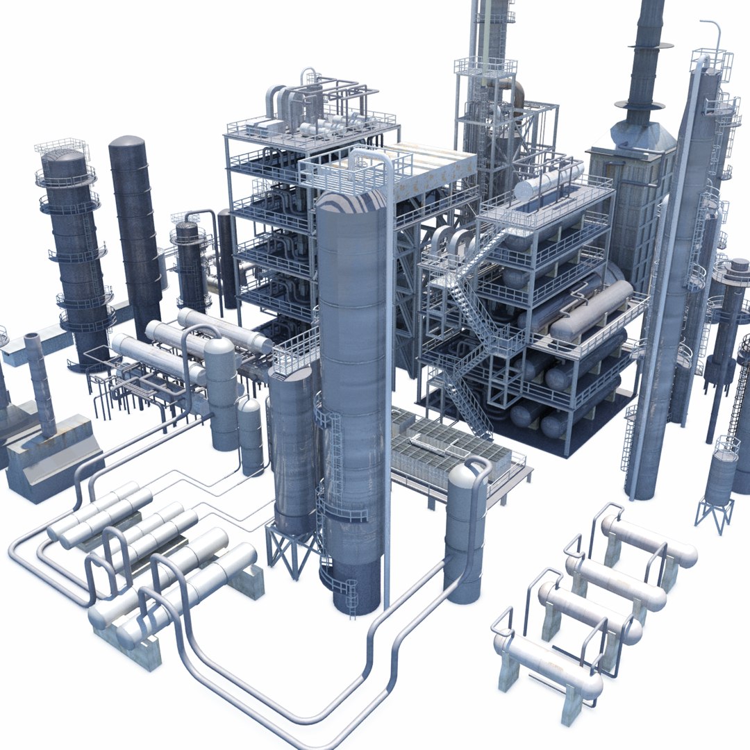 3d Model Refinery Towers