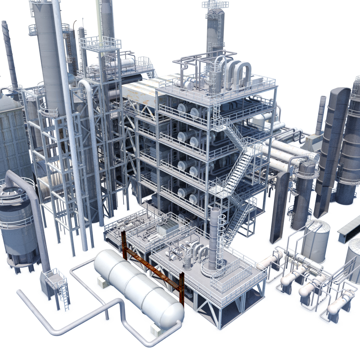 3d model refinery towers