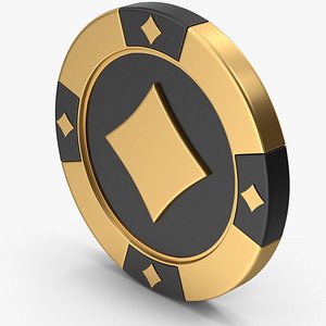 Gold Casino Chip Diamond 3D model