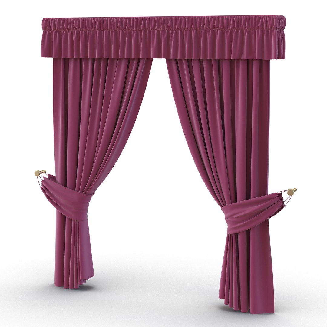Curtain 4 Violet 3D Model 3D model preview