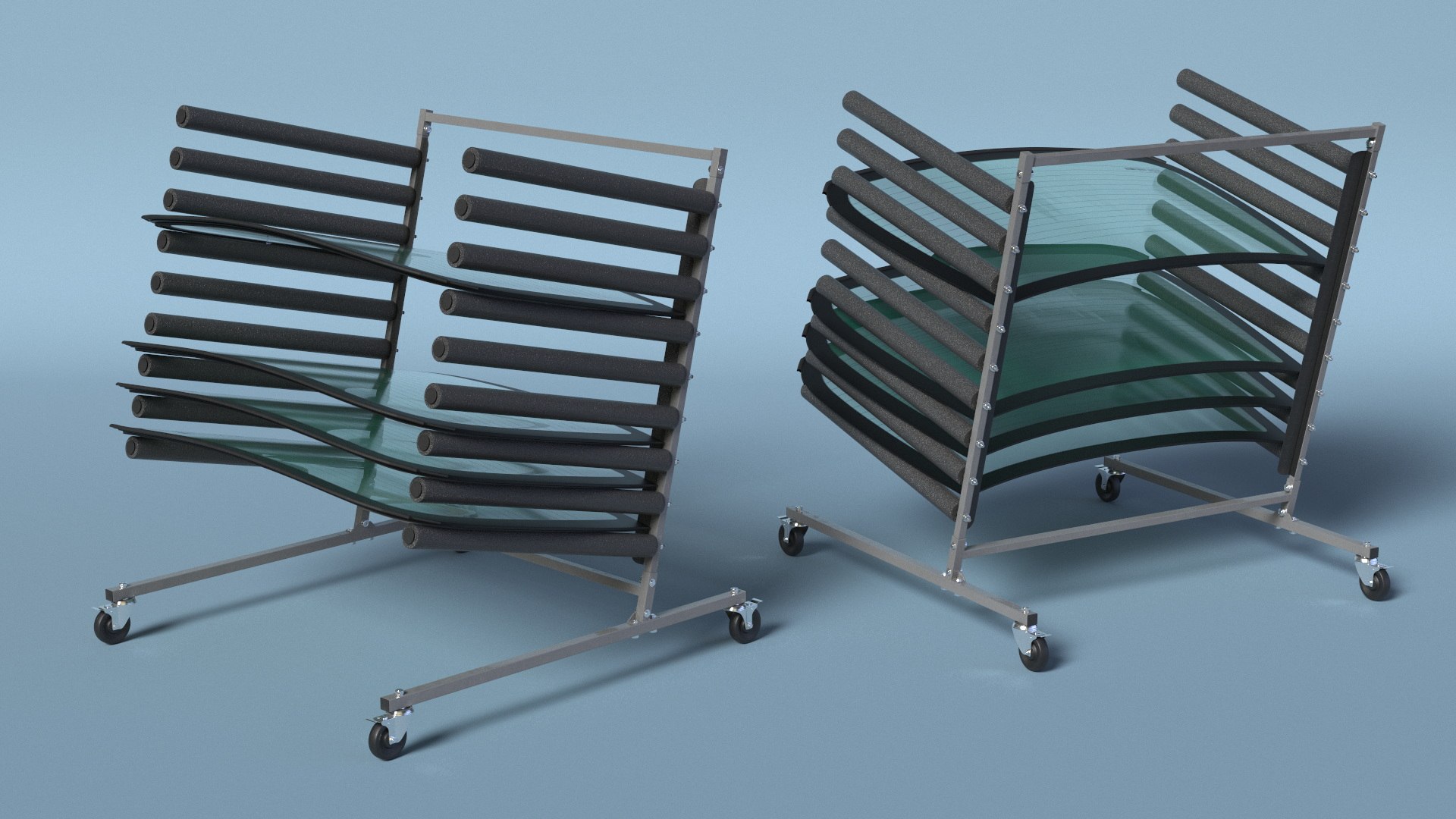 Rack With Car Rear Glass 3D - TurboSquid 2384258