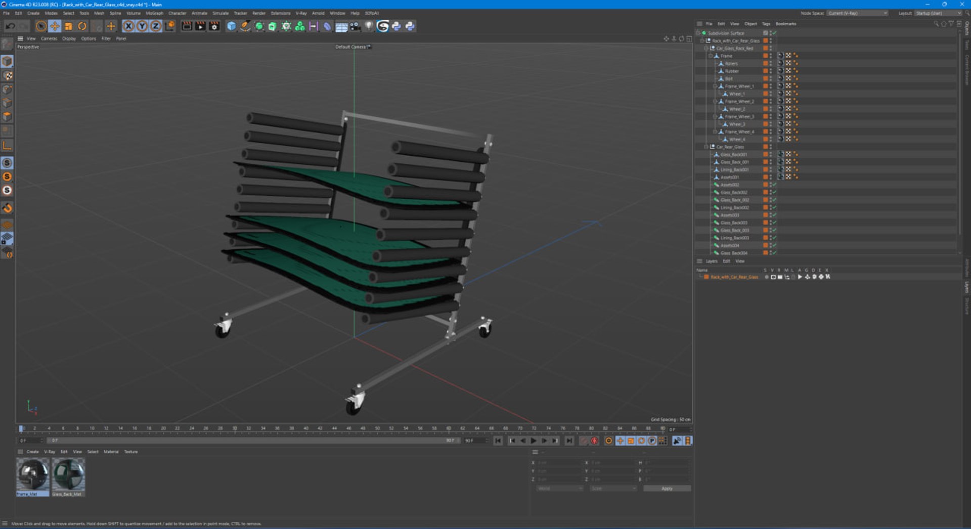 Rack With Car Rear Glass 3D - TurboSquid 2384258