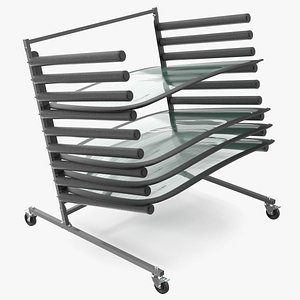 Rack with Car Rear Glass 3D