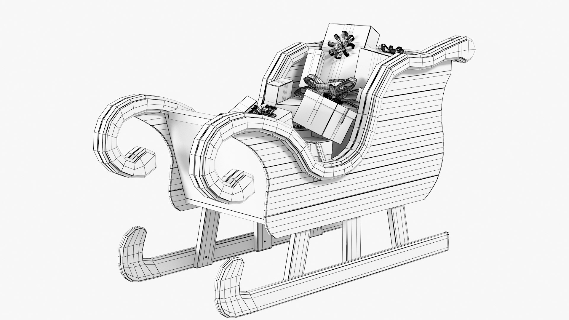 3D Sleigh Model - TurboSquid 1998373