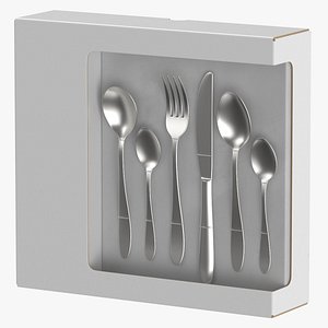 3D Cutlery Boxes Type 01 Silver and Brass Blank or Generic Box1