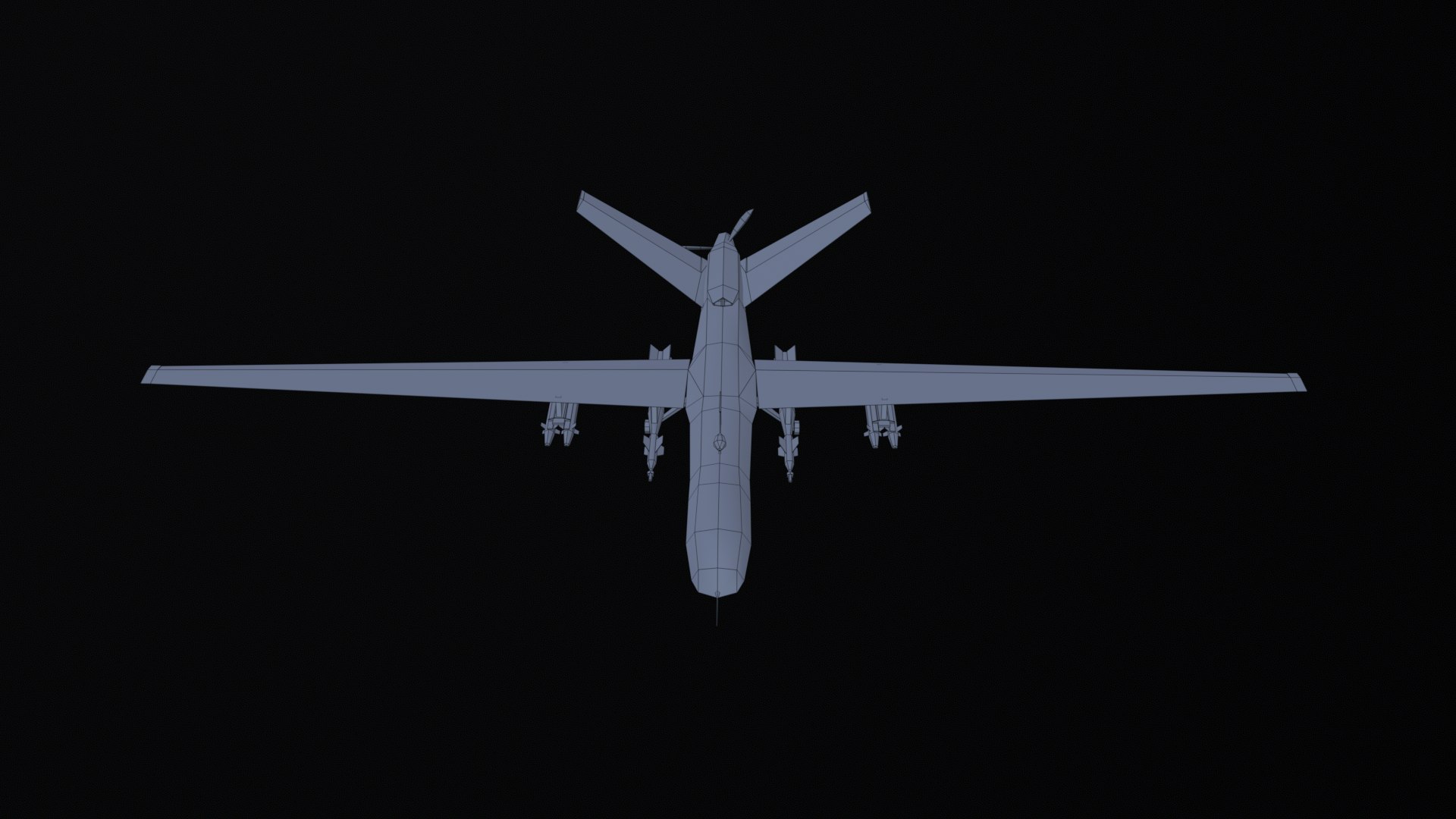 Asset - Army - MQ9 Reaper - 3D MODEL Low-poly 3D model https://p.turbosquid.com/ts-thumb/ZJ/zU1Adk/g0/sb_mq9_reaper_lod04_wireframe_002/png/1728909347/1920x1080/fit_q87/6701094de56c086f0d7746a2778525f6cba35c34/sb_mq9_reaper_lod04_wireframe_002.jpg