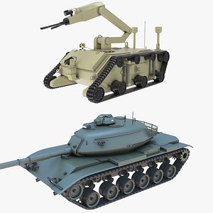 3D Tank and Bomb Squad Robot model