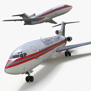Kalitta Charters Boeing 727 Rigged for Cinema 4D model