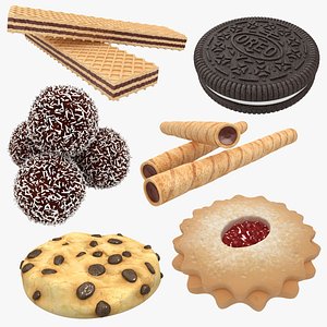 3D cookie oreo wafer model