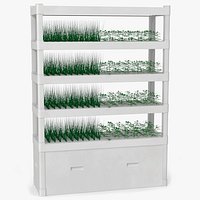 Vertical Hydroponic Grow Rack with Microgreens