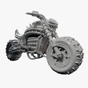 Monster Bike  3D Printable STL File 250mm One Piece Model 3D model