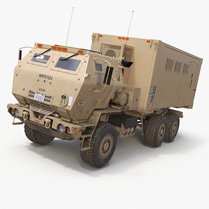 Military Mobile Command Truck Desert Tan 3D model