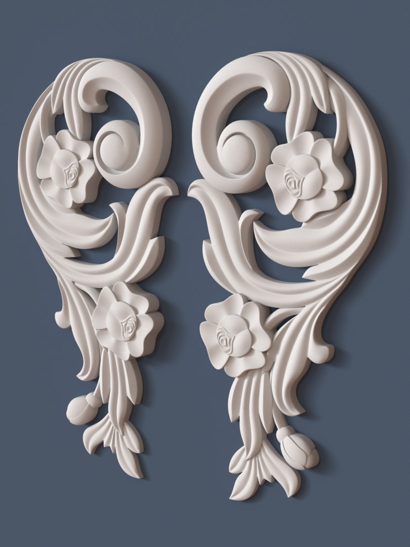 3d model decorative scroll