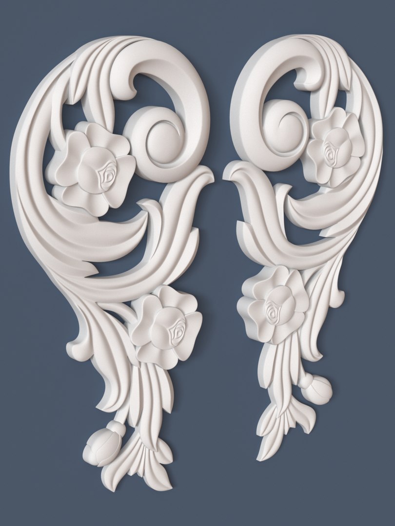 3d model decorative scroll