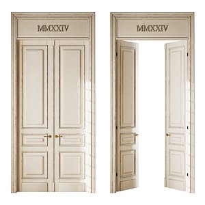 Old classic door 008 3D model