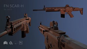 rifle fn scar-h low-poly model