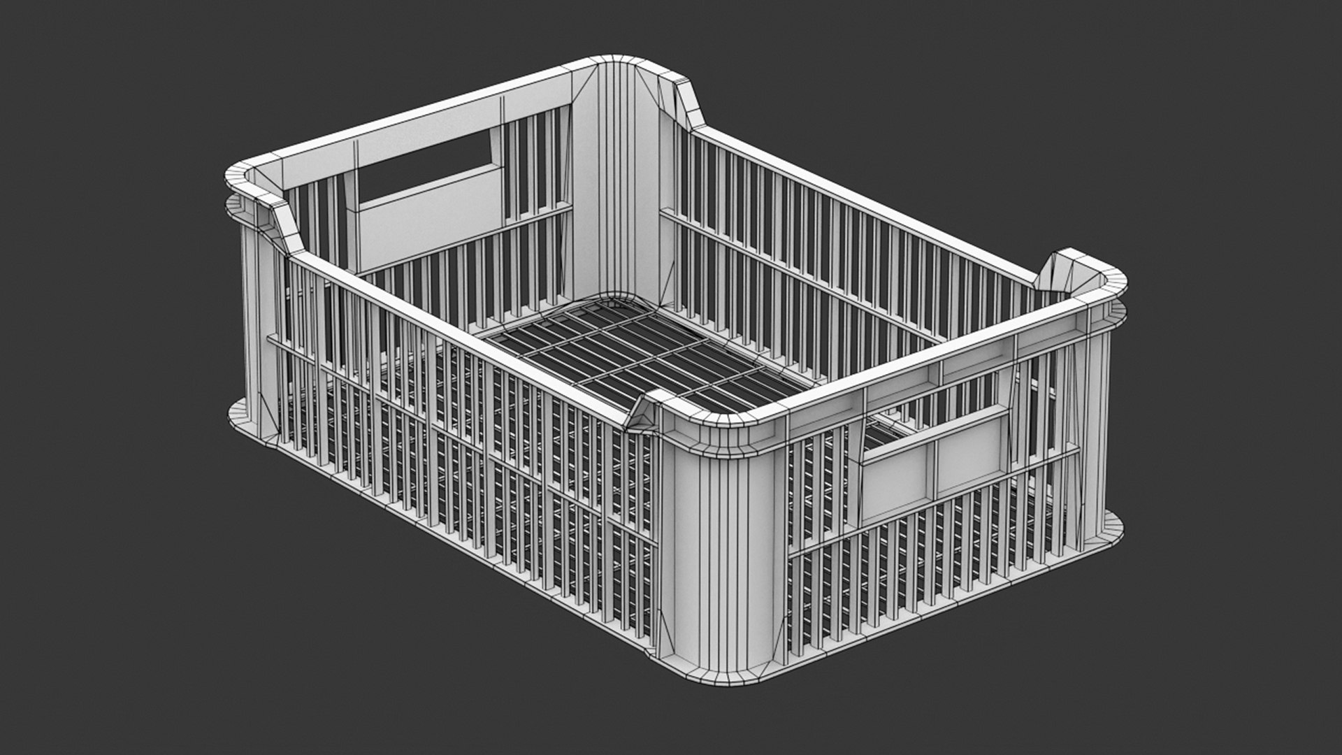 Plastic fruit crate Low-poly PBR 8K 3D model https://p.turbosquid.com/ts-thumb/ZK/NBqLrD/pa/crate04/jpg/1737707360/1920x1080/fit_q87/ea6bcba3a2eae2e7a9880b4c7d37f28d9ad9741f/crate04.jpg