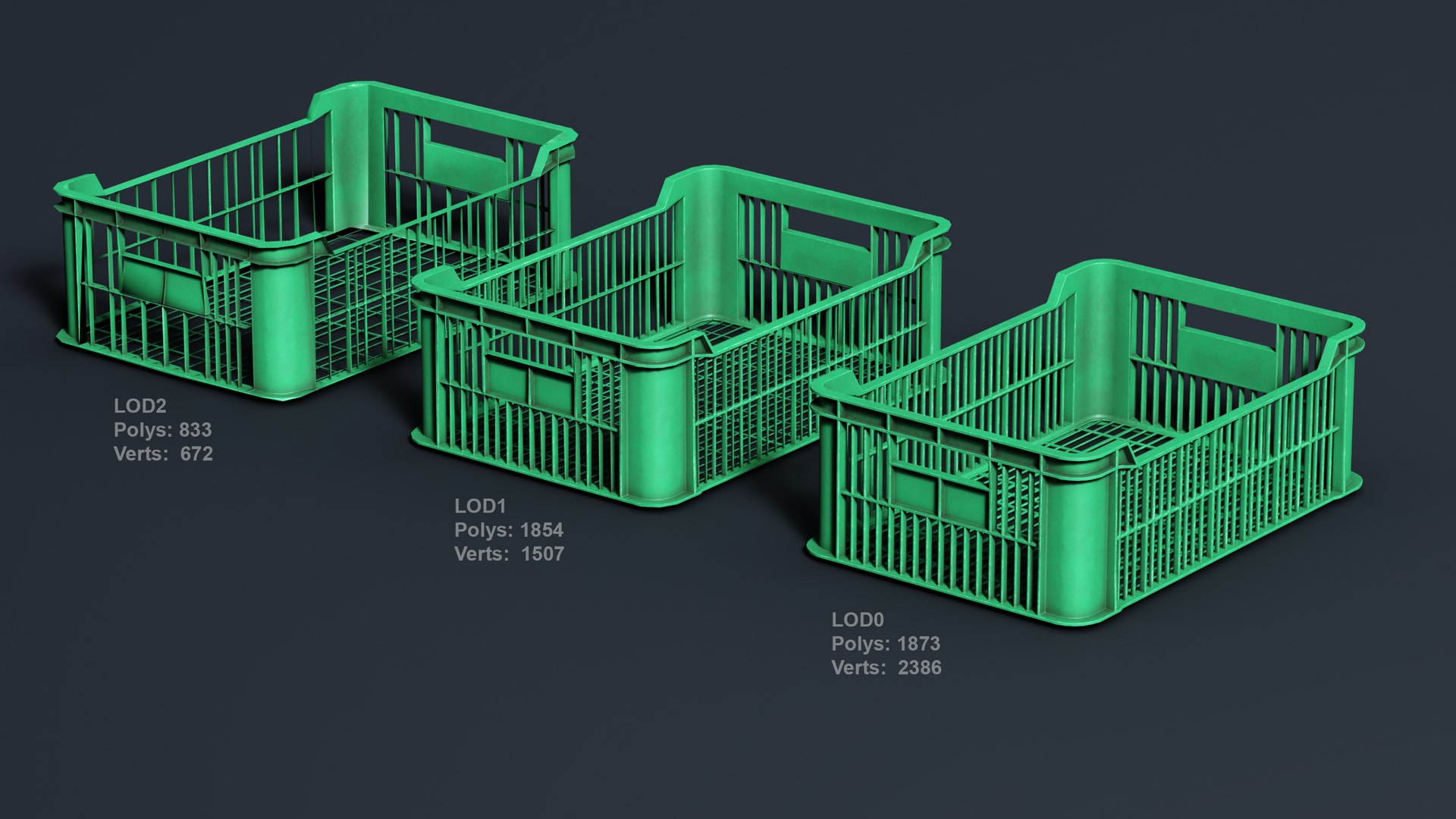 Plastic fruit crate Low-poly PBR 8K 3D model https://p.turbosquid.com/ts-thumb/ZK/NBqLrD/qE/crate24/jpg/1737723502/1920x1080/fit_q87/86ff3aee9a657aea256cd20a981e1d78fa3a8d08/crate24.jpg