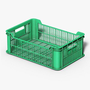 Plastic fruit crate low-poly PBR 8K