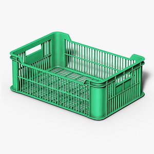 Plastic fruit crate low-poly PBR 8K