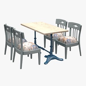 3d model of cafe dinner set