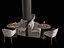 Restaurant Cafe Column Sofa02 model