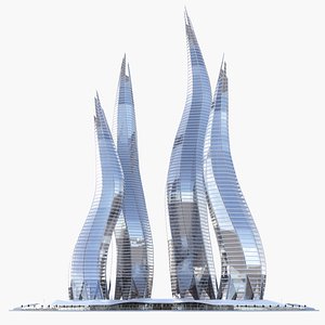 3d model of dubai towers - bay