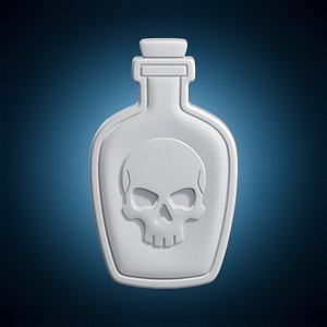 Skull Bottle Fantasy Prop 3D Print Model 3D