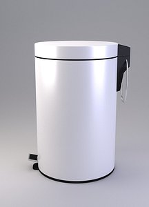 pedal bin white 3d 3ds