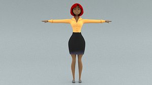 3D laos Black Toon Female