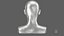 Woman Mannequin Head Statue Eyes Open Silver