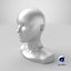 Woman Mannequin Head Statue Eyes Open Silver