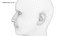 Woman Mannequin Head Statue Eyes Open Silver