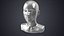 Woman Mannequin Head Statue Eyes Open Silver