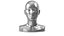 Woman Mannequin Head Statue Eyes Open Silver