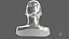 Woman Mannequin Head Statue Eyes Open Silver