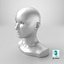 Woman Mannequin Head Statue Eyes Open Silver