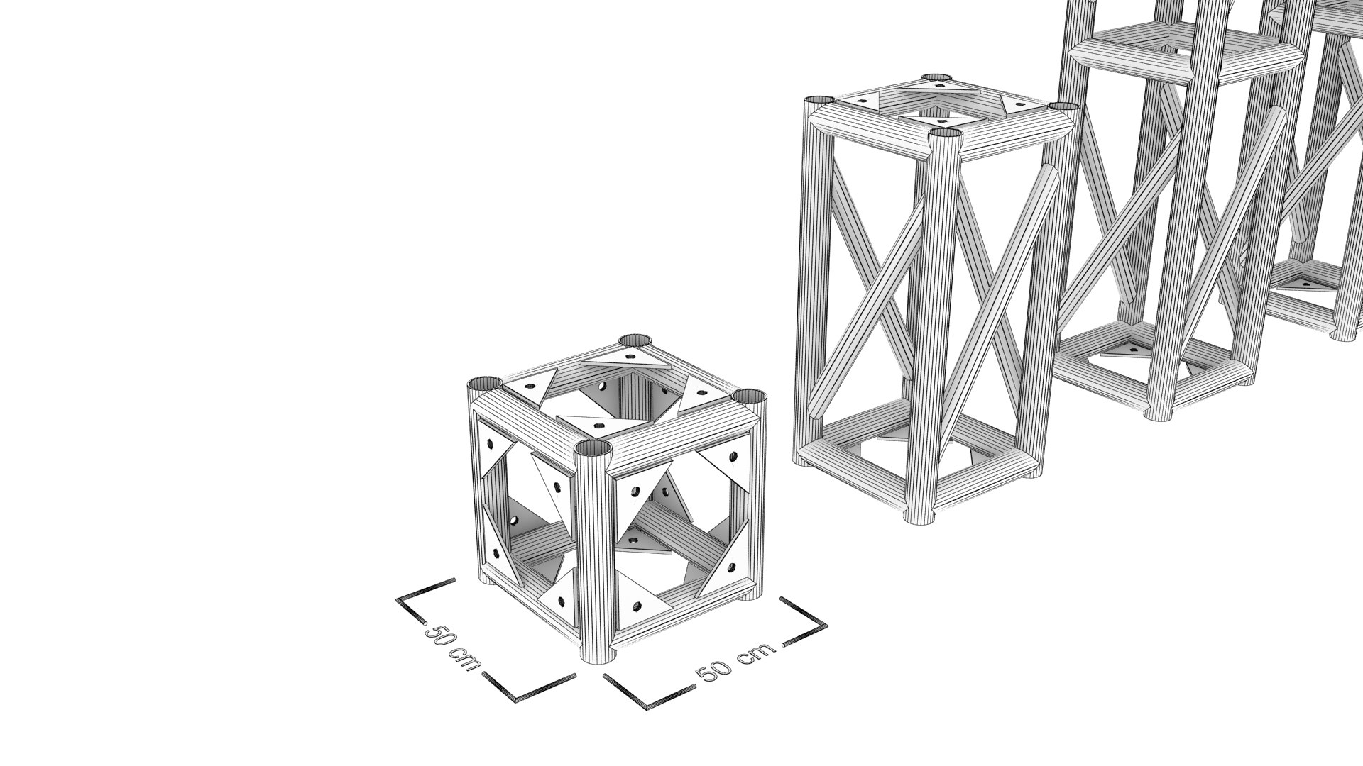 3D Truss System Rigging 50x50 Cm - TurboSquid 1945811