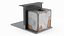 Black Antique Fireplace with Fire