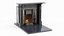 Black Antique Fireplace with Fire