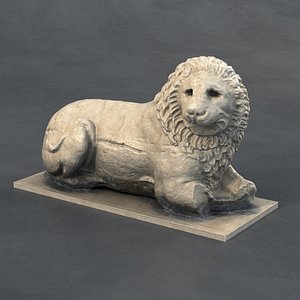 3D model Sculpture of an ancient lion
