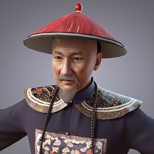 3D model officials china qing