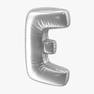 foil balloon letter e 3D model