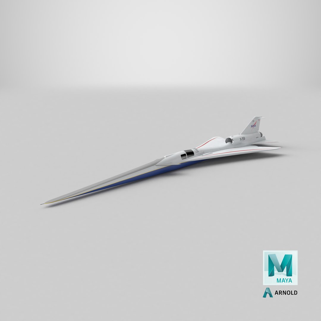 Lockheed Martin X-59 QueSST 3D model https://p.turbosquid.com/ts-thumb/ZL/4wRjey/d8/stemcell_maya_arnold_render/png/1752090776/1920x1080/fit_q87/8b6c197316910238b556831640bd5cff3cb914da/stemcell_maya_arnold_render.jpg