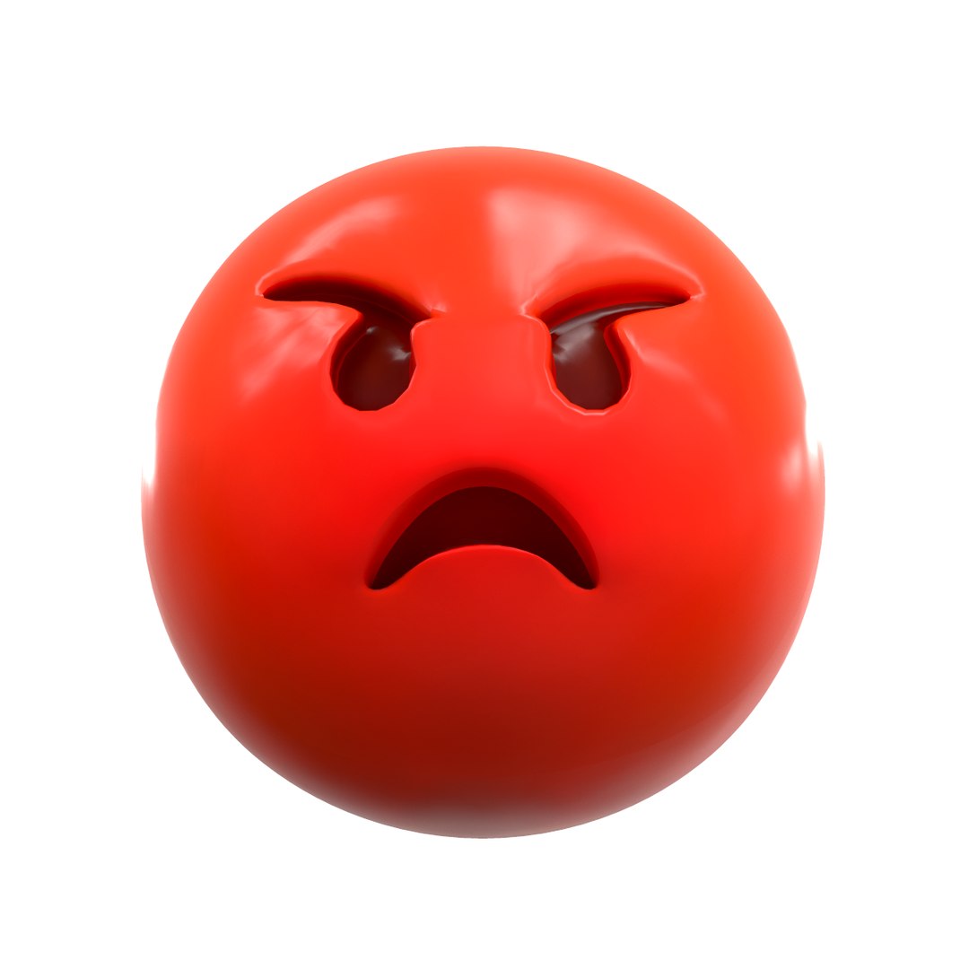 3D emoji pouting face model - TurboSquid 1400961