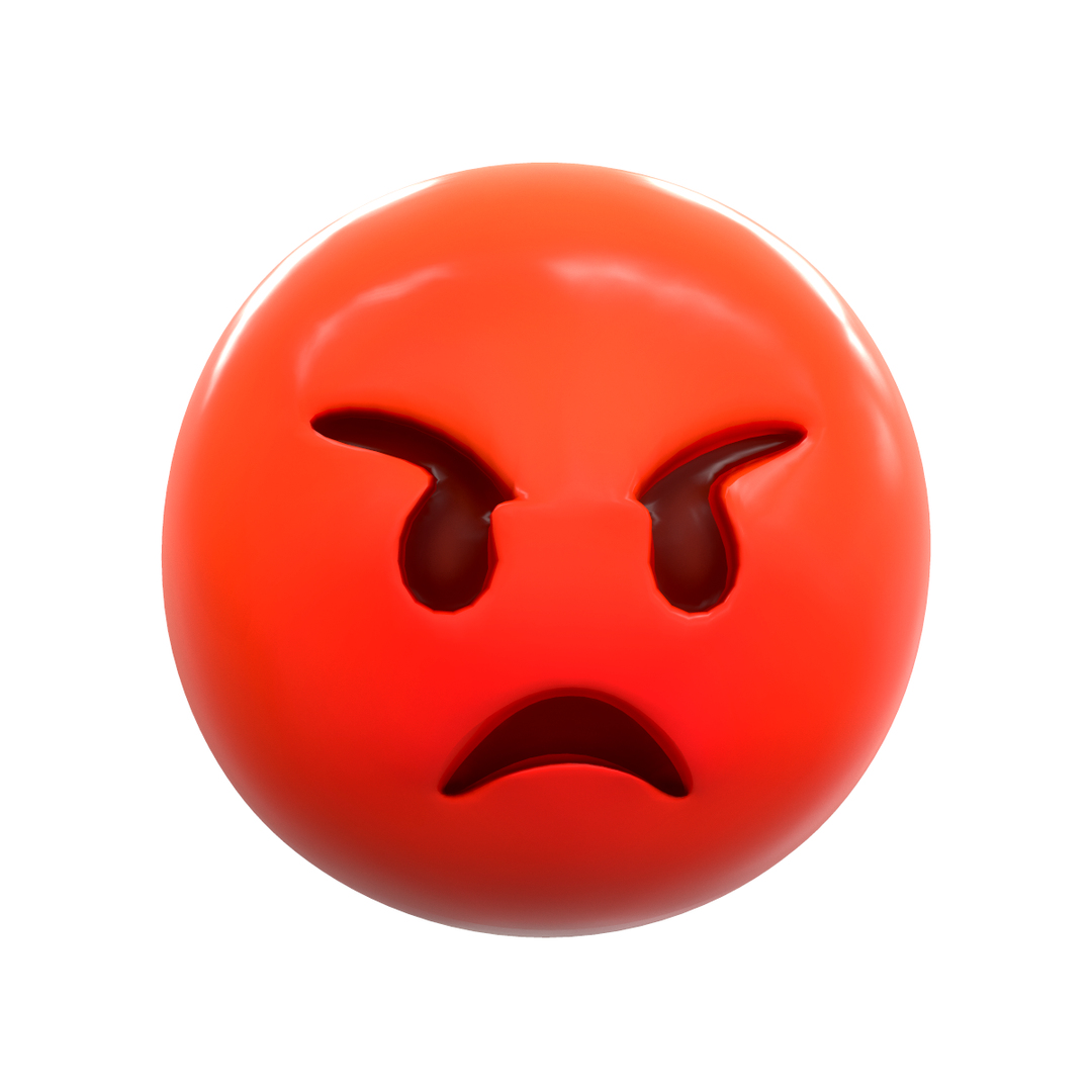 3D emoji pouting face model - TurboSquid 1400961