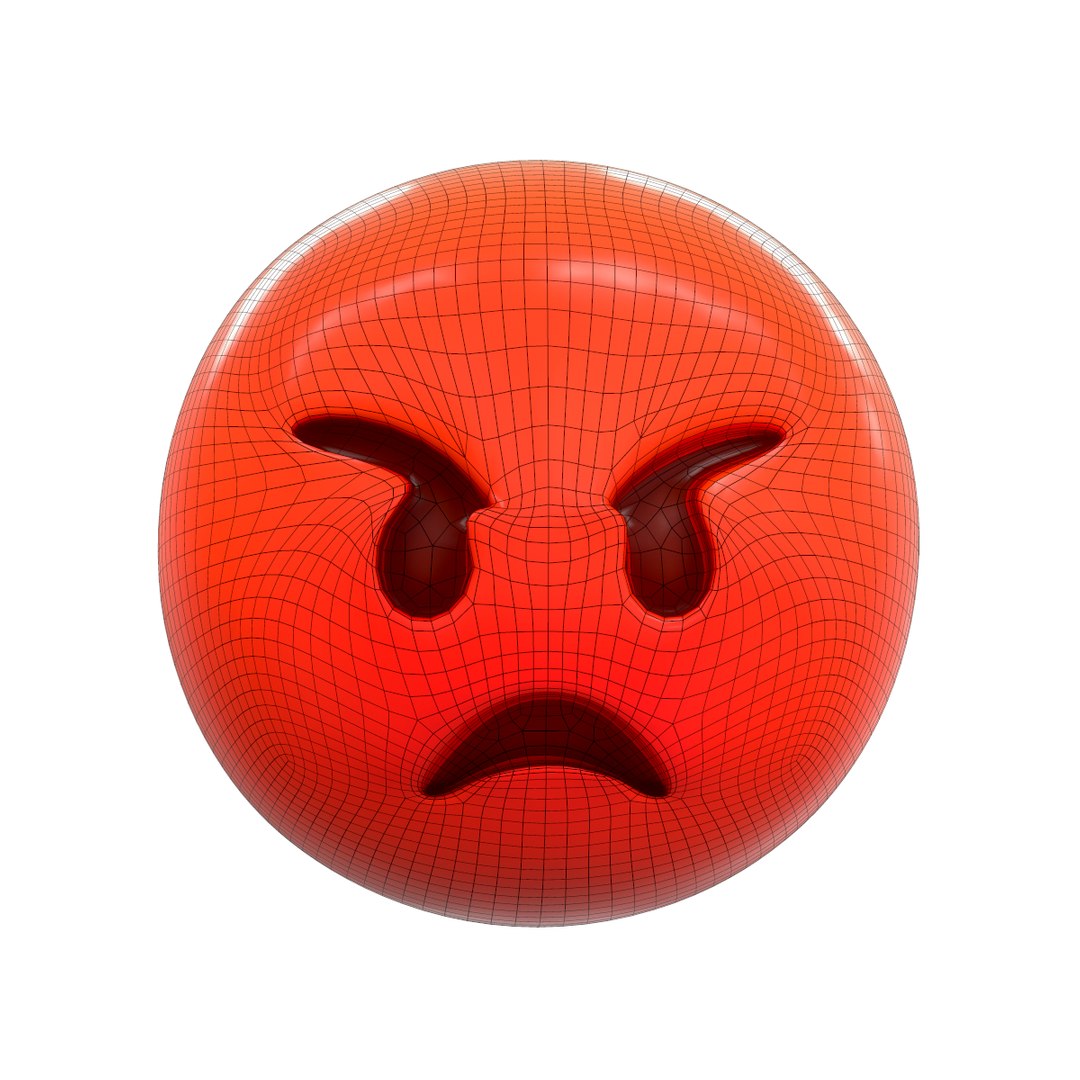 3D emoji pouting face model - TurboSquid 1400961
