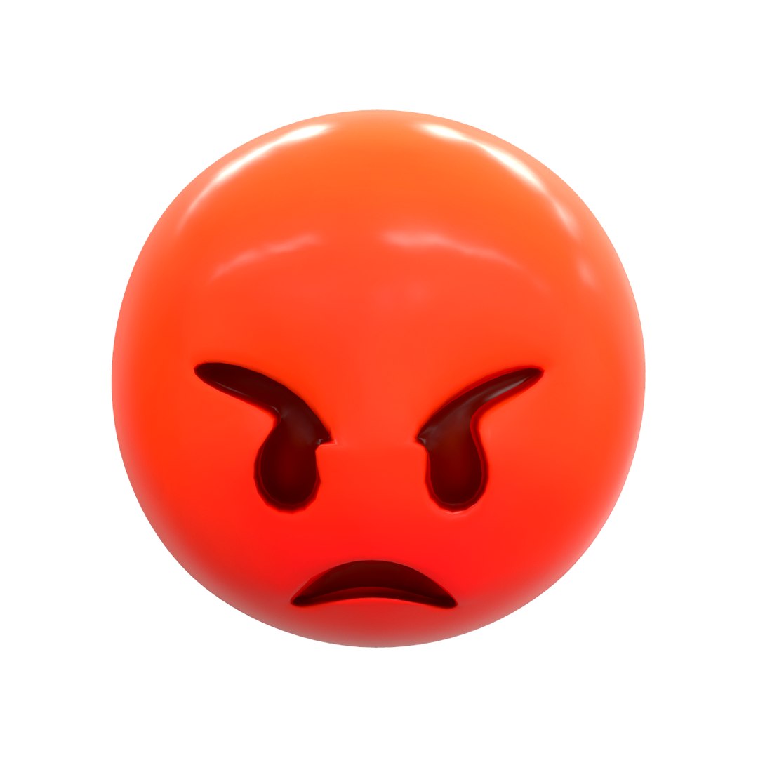 3D emoji pouting face model - TurboSquid 1400961