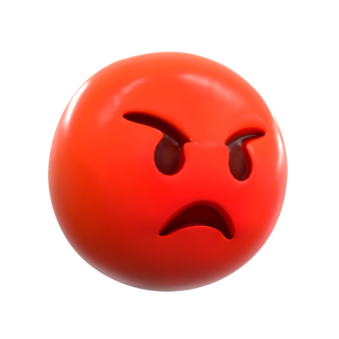 3D emoji pouting face model - TurboSquid 1400961