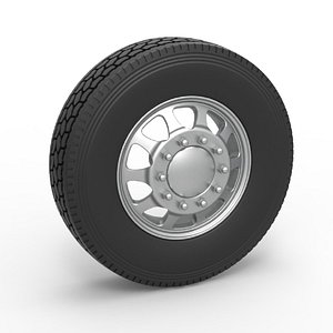 3D Diecast Front custom wheel of semi truck Version 5 Scale 1 to 25